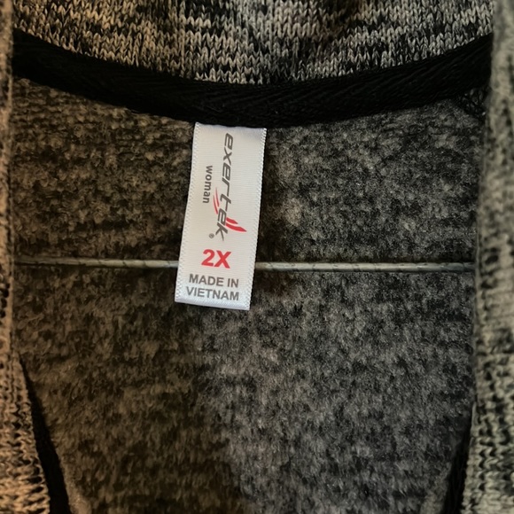 Exertek Gray Vest 100% Polyester Sz 2X Full Zip - Picture 6 of 11